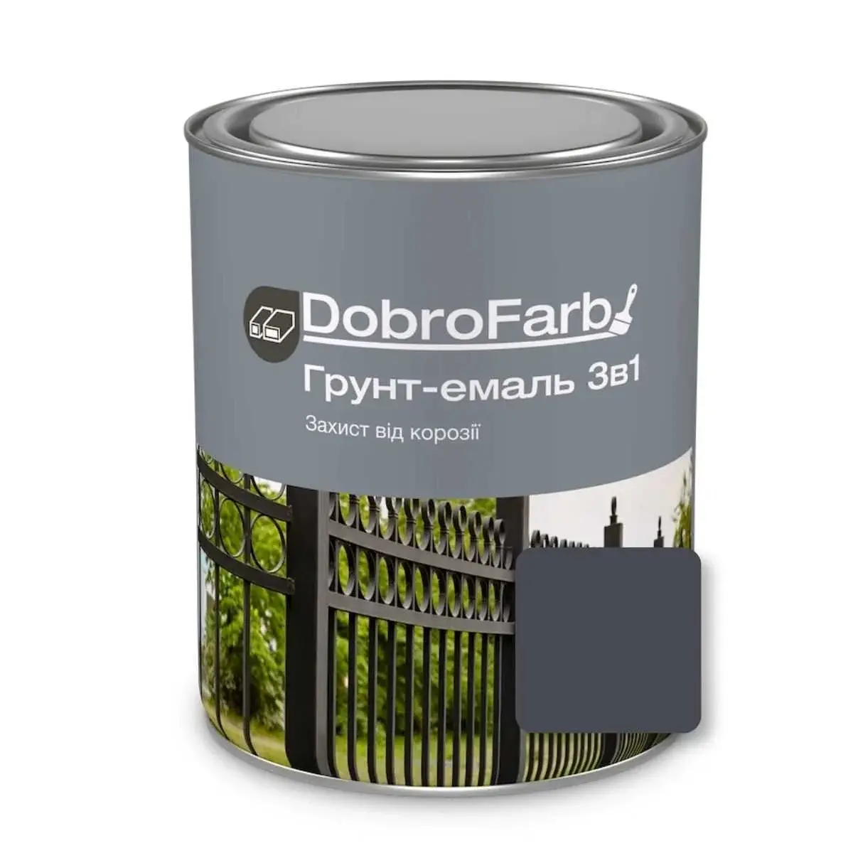 Grund-email DobroFarb 3 in 1 grafit-gri RAL 7024 0.8 kg